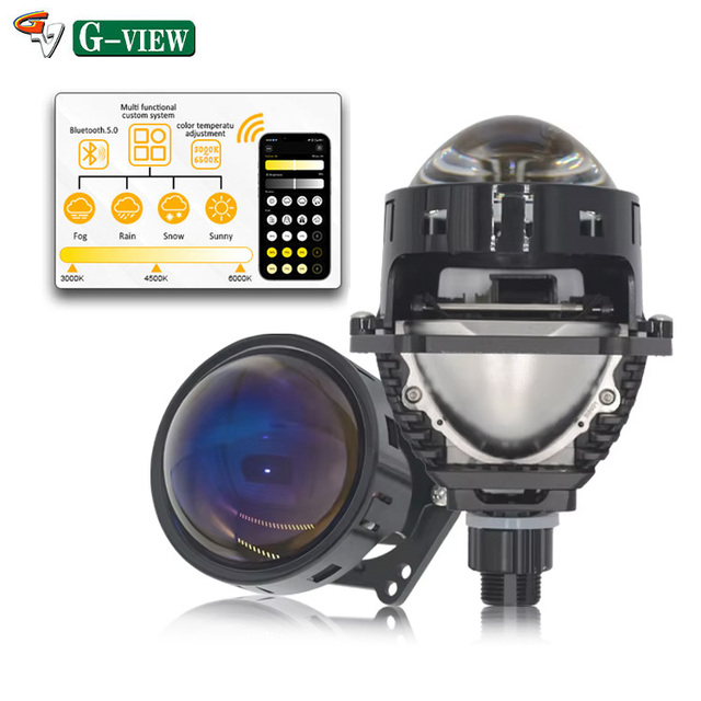 3 Inch Bi-LED Projector Lens Retrofit Kit APP Control 3000K-6000K Adjustable Smart Weather Mode Universal Headlight