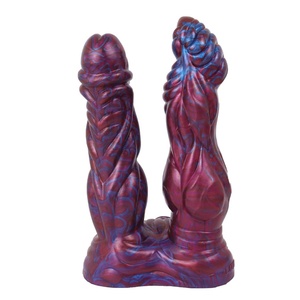 LUUK Double Head Animal Dragon <b>Dildo</b> Kinky Silicone Knot Penis Sex Toys Geeky Double Penetration Liquid Silicone <b>Dildo</b> for LGBT - Product Image 5
