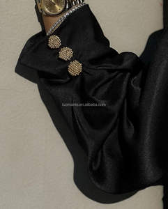 Fabricant d'Abaya, Abaya Islamique Musulmane Unique Personnalisée, Abaya Noire Brillante pour Femmes - Product Image 2