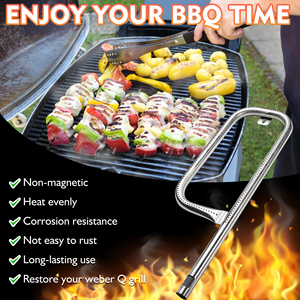 Tube de brûleur de <span class=keywords><strong>barbecue</strong></span> en acier inoxydable pour modèles <span class=keywords><strong>Weber</strong></span> /Q200/Q300, pour la série Q <span class=keywords><strong>Weber</strong></span>, outils de remplacement de 17 pouces - Product Image 5