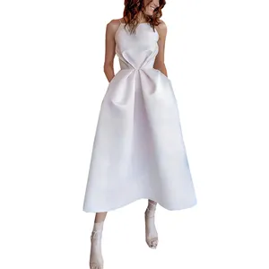 OEM высококачественные пятнистые пикантные коктейльные платья с открытой спиной, вечерняя одежда, элегантные бандажные белые летние вечерние платья макси