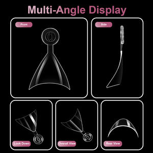 Ongles carrés effilés en acrylique à couverture complète, faux ongles à presser pour le bricolage et les professionnels de salon - Product Image 1