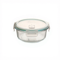 Boîte à lunch en verre résistant à la chaleur pour micro-ondes, boîte de conservation alimentaire transparente en verre, boîte de rangement scellée pour réfrigérateur, bol