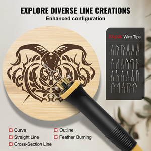 <span class=keywords><strong>Kit</strong></span> de stylo à bois pour bricolage Outils de sculpture Station de <span class=keywords><strong>pyrogravure</strong></span> avec 23 embouts de <span class=keywords><strong>pyrogravure</strong></span> et 6 sac à outils pour planche de pratique - Product Image 6