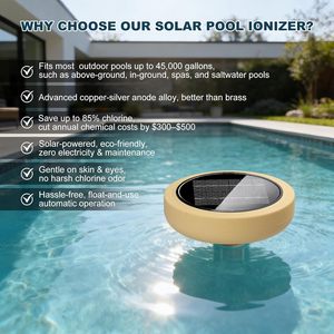 Ioniseur solaire flottant pour <span class=keywords><strong>piscine</strong></span>, purificateur en cuivre, réduit le chlore de 85 % pour piscines <span class=keywords><strong>hors</strong></span> <span class=keywords><strong>sol</strong></span> et enterrées, spas (45 000 gallons) - Product Image 4
