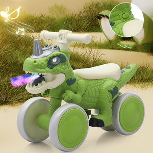 Tricycle dinosaure Istaride pour enfants, vert, plastique, 4 roues, vélo d'équilibre électrique, 2-3 ans, unisexe, jouet d'extérieur - Product Image 6