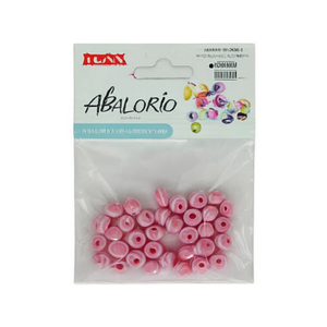 Perline Ilan Abalorio da 10 mm a strisce rosa per la creazione di gioielli - Product Image 1