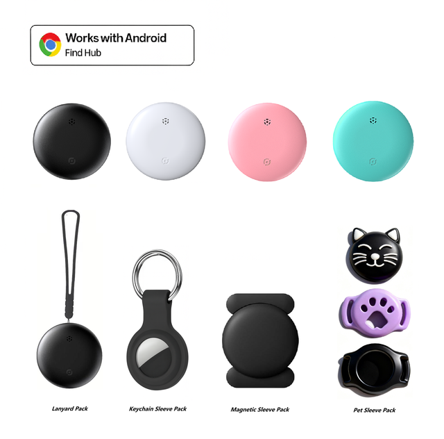 Works with Google Find My Device Smart Tracker Android Smart Tag Waterproof Bluetooth Locator for Pet Dog Cat Key Finder