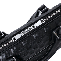 Porte-documents de luxe fait main en cuir véritable avec logo personnalisé, grande capacité, fermeture éclair, pour ordinateur portable, pour hommes