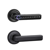 Cerradura Inteligente para Puerta con Huella Digital, Código RFID y Control por Aplicación Tuya TTlock, para Puertas de Acero, Ajustable, 50 Usuarios, Seguridad Grado C