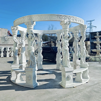 Grec extérieur grand jardin de mariage de luxe résistant au vent fort Gazebos en marbre avec toit en métal