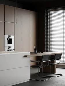 Ensemble d'armoires de cuisine modernes sans poignées Song Design, panneaux MDF, portes en verre, taille et couleur personnalisables, garantie 5 ans, cuisines - Product Image 4