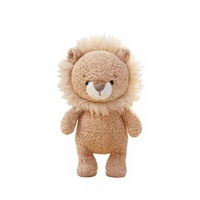 Peluche amusante en forme de lion châtain, jouet en peluche, poupée-coussin, cadeau d'anniversaire unisexe, polyester et coton PP