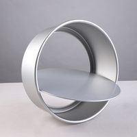 Moule à gâteau rond en aluminium argenté moderne de 4 "à 10" avec fonction antiadhésive amovible Sac de cuisson OPP facile à cuire au four emballé