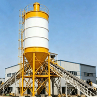 Silo de acero atornillado de 100T-500T, tanque vertical de almacenamiento de cemento y cenizas volantes con rodamiento de caja de engranajes para línea de producción de hormigón