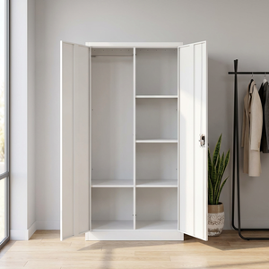 Armoire métallique de rangement pour vêtements, étagère de garage en acier, casier de vestiaire scolaire, casiers de gym avec serrure à clé - Product Image 1