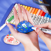 Arrtx 30B stylos de peinture acrylique couleurs classiques marqueurs de peinture pour pierre roche artisanat bricolage 30 pièces couleurs classiques mise à niveau emballage
