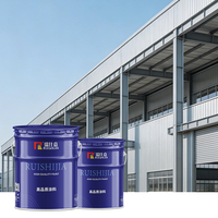 Apprêt et finition métallique gris aqueux acrylique haute résistance, revêtement liquide unique haute brillance pour la construction de ponts et les structures en acier