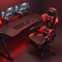 Fauteuil ergonomique en cuir AOR avec cadre en acier inoxydable, hauteur réglable, pivotant à 360° pour la maison, le bureau et les jeux