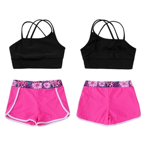 Ensemble de maillots de bain pour filles, catégorie Tankini, design plage pour enfants, passepoil contrastant, couvrance modeste, logo personnalisé - Product Image 3