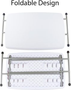Lightweight Portable 110LBS Capacity Folding Adjustable <strong>Small</strong> Plastic <strong>Table</strong> for <strong>Camping</strong>, Playing Cards and Crafting - Product Image 3