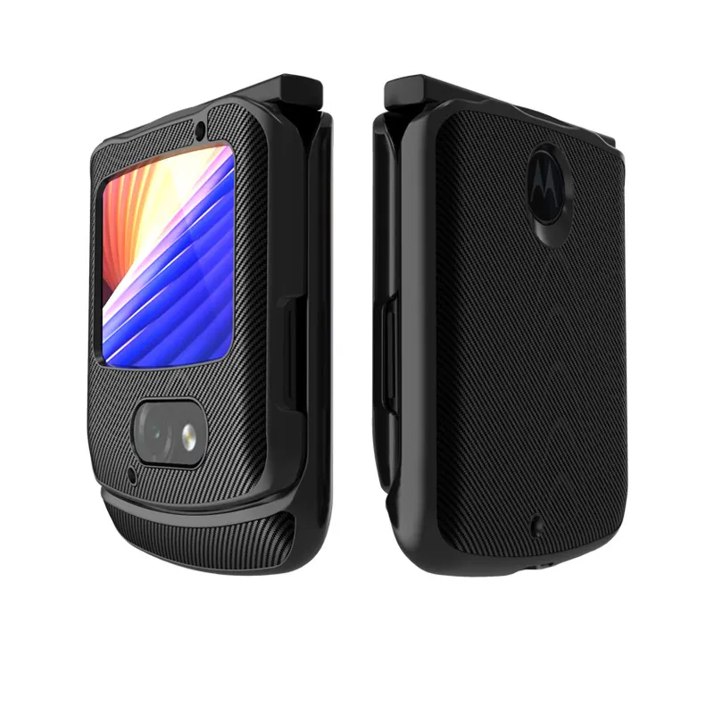 Leather Fiber Skin PC Hard Cell Phone Cover Case for Motorola Moto Razr