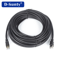 Modul Ethernet Indoor Shenzhen D-Sunty RJ45 Cat8 Kabel LAN SFTP dengan Selubung PVC untuk Telepon Rumah/WiFi, Kawat Tembaga Murni 0.5-30m