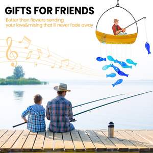 Carillon éolien créatif moderne en métal artisanal avec pendentif en verre coloré pour décoration de jardin et cour extérieure - Product Image 5