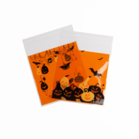 Sacs en cellophane transparents autocollants pour l'emballage de nougats, de chocolats, de biscuits et de collations pour Halloween