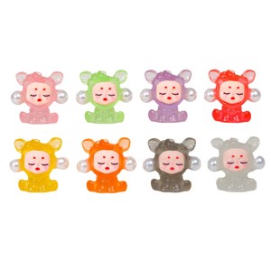 Llavero de resina Lanshuo con mini muñeco que brilla en la oscuridad, juguete de peluche para niños de 5 a 7 años, versión Q, accesorios de plástico para manualidades. - Product Image 5