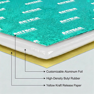 Feuille d'insonorisation JUNAPAI <span class=keywords><strong>pour</strong></span> voitures, isolation acoustique en caoutchouc butyle aluminium, résistante aux hautes et basses températures, insonorisation <span class=keywords><strong>pour</strong></span> <span class=keywords><strong>voiture</strong></span> - Product Image 3