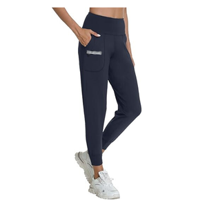 Mid-Rise Yoga Jogger Pants | Breathable Navy Workout Bottoms with Side Pockets | Custom Sportswear OEM/ODM Exporter - Product Image 2