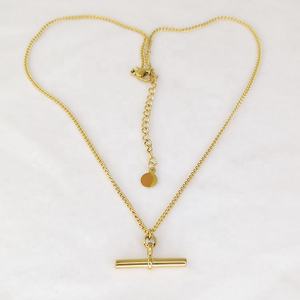 Collar de Moda al por Mayor con Colgante Largo y Cadena Sencilla, Joyería de Acero Inoxidable Chapada en Oro de 18K P203176 - Product Image 6