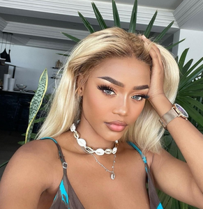 Brazil tóc Trinh Nữ Tóc Giả <span class=keywords><strong>12</strong></span> inch ngắn tóc vàng 613 Nâu rễ HD ren phía trước tóc con người phía trước Tóc Giả đôi rút tay gắn - Product Image 2