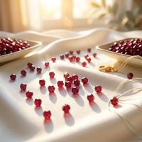 YAXI Siam Rouge 4mm Strass à coudre facettés, légers, écologiques, durables, perles diamantées à 2 pointes, Modèle 208 pour la danse