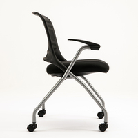 Chaise de bureau classique empilable à dossier en plastique facile à assembler avec tablette pour réunion et formation