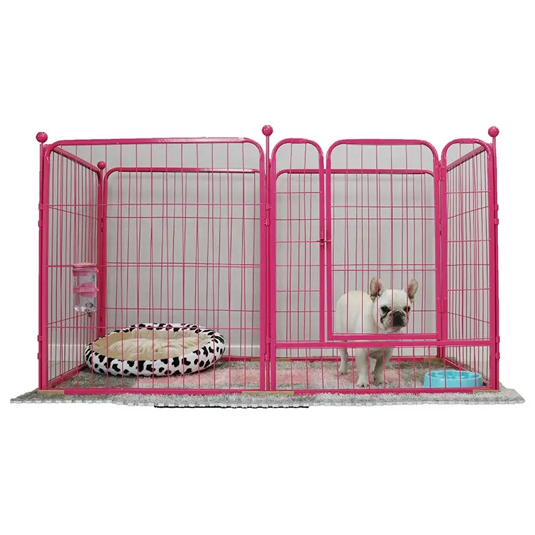 Kandang anjing pagar hewan peliharaan, kandang anjing logam kualitas tinggi 6 kaki luar ruangan