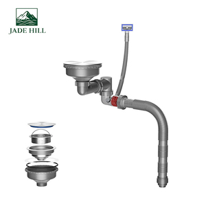 Tuyau de vidange moderne et flexible en PVC chromé pour évier de cuisine, installation facile pour lavabo de salle de bain, anti-odeur - Product Image 1