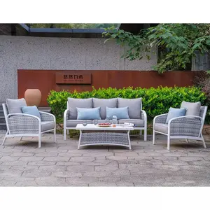 Hochwertige Stoffe Gartenmöbel einfachen Stil modulares Sofa modische Outdoor-Rattan-Sofa garnitur