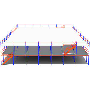 نظام رفوف ميزانين فولاذي ثقيل للمستودعات، رف تخزين علوي، نظام رفوف للمنصات - Product Image 2