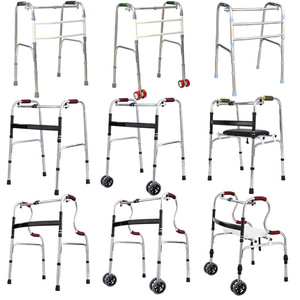 Stainless Steel Walker With Wheels <b>Height</b> <b>Adjustable</b> Portable Walking Aid For Elderly Mobility Support - Product Image 2