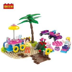 COGO 191 PCS Educational Beach Sunshine Bath with Figures Building Block for Children