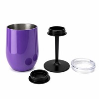 Ensemble de gobelets à vin et bouteilles d'eau isothermes en acier inoxydable, gobelet à vin portable avec poignée et couvercle, pour camping et fêtes en extérieur