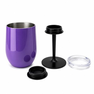 Set di bicchieri <span class=keywords><strong>da</strong></span> vino in acciaio inossidabile con isolamento sottovuoto, <span class=keywords><strong>bottiglia</strong></span> d'acqua portatile con manico e coperchio, <span class=keywords><strong>calice</strong></span> <span class=keywords><strong>da</strong></span> vino per campeggio e feste all'aperto - Product Image 2