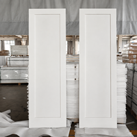 Porte intérieure Shaker blanche pré-encadrée à âme pleine 30x80'' pour maison, bureau moderne, usage commercial, taille standard, 1 panneau en MDF bois