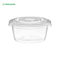 Gobelets à sauce compostables en PLA avec couvercles, 2 oz et 4 oz, certifiés BPI, transparents, jetables, vente en gros