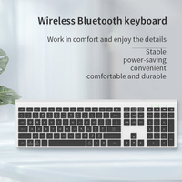 Haute qualité moderne ergonomique Rechargeable personnalisé 2.4G USB BT sans fil pleine taille clavier mince silencieux en Stock pour le bureau