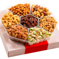 Boîte cadeau rigide en carton recyclable personnalisée avec couvercle transparent, plateau à huit côtés, impression de logo, design personnalisé