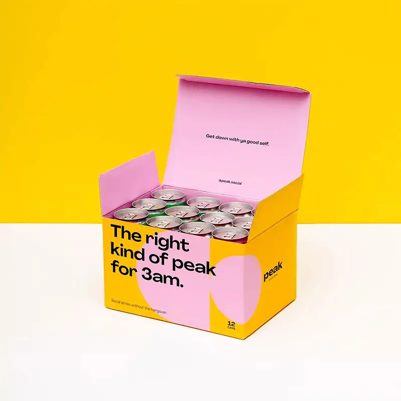 Kotak Hadiah Kotak Minuman Kertas Bergelombang Cetak Kustom Grosir Kotak Kemasan Minuman Jus Lembut Makanan