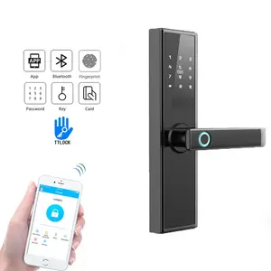 TTlock BLE WiFi Door Lock Electronic Digital Biometric Fingerprint Door Dandle Smart Lock for Bedroom